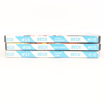 Beck - 3 st DVD-filmer - Pojken i glaskulan #15, Sista vittnet #16, Skarpt l�ge #17