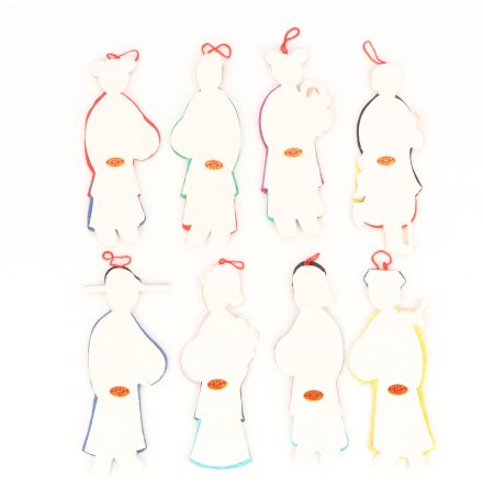 Eight Immortals - Kinesiska pappersdockor - 8st v�ggdekorationer