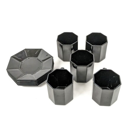 Arcoroc France - Octime - Set med 5 Kaffekoppar och 6 assietter 