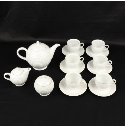 Moritz Zdekauer - Teservis - 6 Koppas med fat - 1 Kaffe/te kanna - 1 Sockersk�l - 1 Mj�lk-/Gr�ddkanna