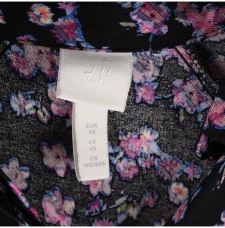 H&amp;M - Kl�nning - Svart Rosa - Blommig - stl. XS