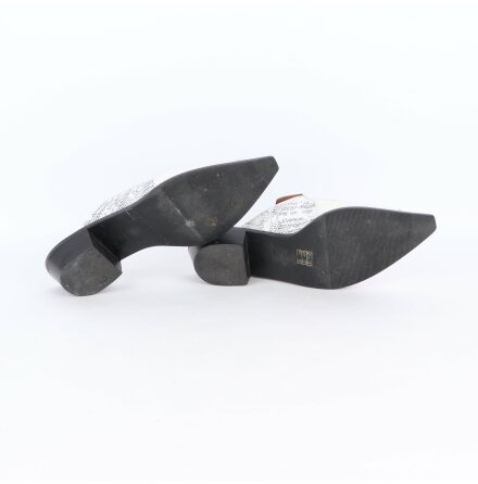 Flattered - Vita mules med klack - stl. 41