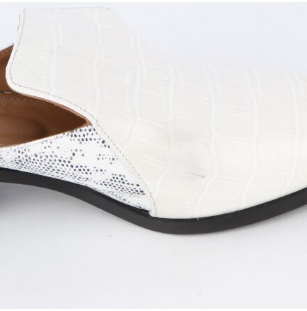 Flattered - Vita mules med klack - stl. 41