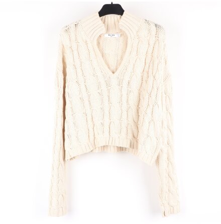 NA-KD - Off-White Stickad tr�ja - stl. M