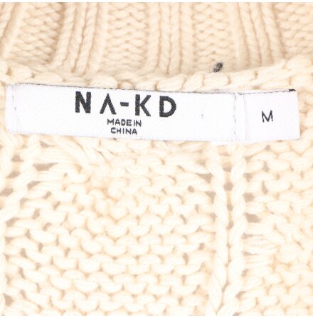 NA-KD - Off-White Stickad tr�ja - stl. M