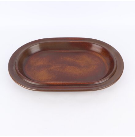 Uppl�ggningsfat - Keramik - Brun 