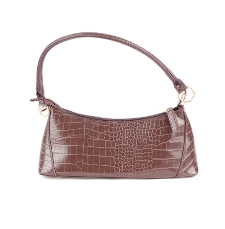 Bik Bok - Brun handv�ska med ormskinnsm�nster