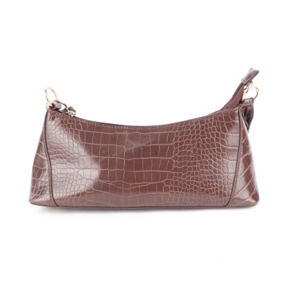 Bik Bok - Brun handv�ska med ormskinnsm�nster