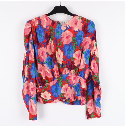 Zara - Blommig topp i starka f�rger - stl. XS