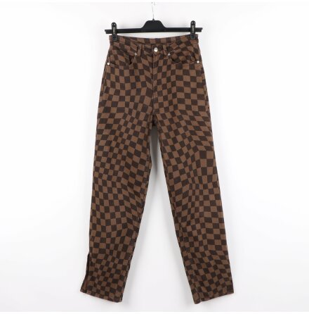 H&amp;M - Rutiga jeans med slits - stl. 36