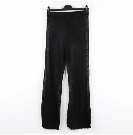 H&amp;M - Svarta pointellestickade byxor - Stl. M