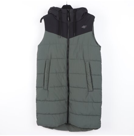 4F - Svart l�ng v�st med huva - stl. S