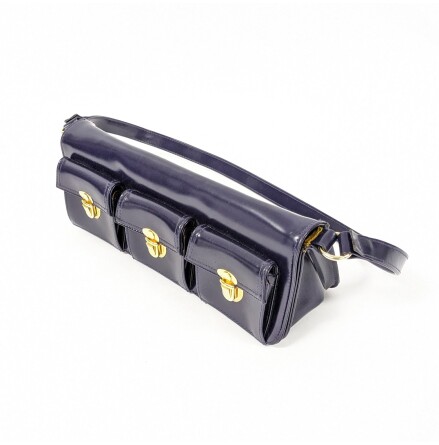 Dark Indigo Axelv�ska med tre ytterfickor