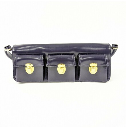 Dark Indigo Axelv�ska med tre ytterfickor