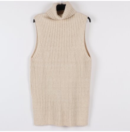 H&amp;M - Beige v�st med polo - stl. S