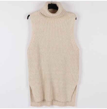 H&amp;M - Beige v�st med polo - stl. S