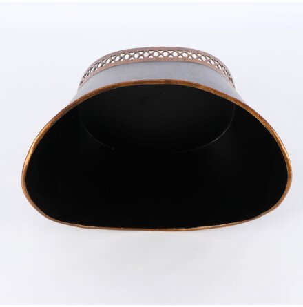 M�rkbrun/Brons Planteringskruka i metall