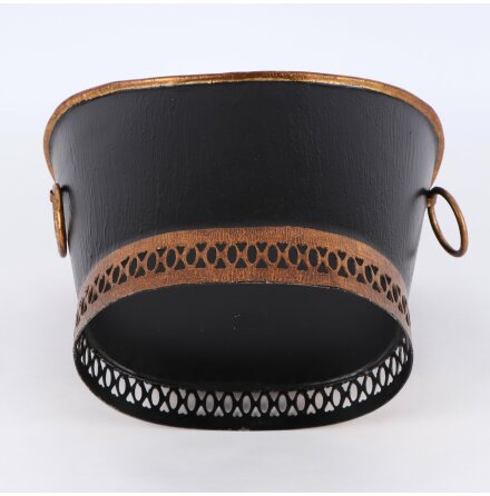 M�rkbrun/Brons Planteringskruka i metall