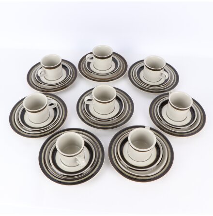 Arabia - Karelia - Koppar med fat och assietter - 8 st. 