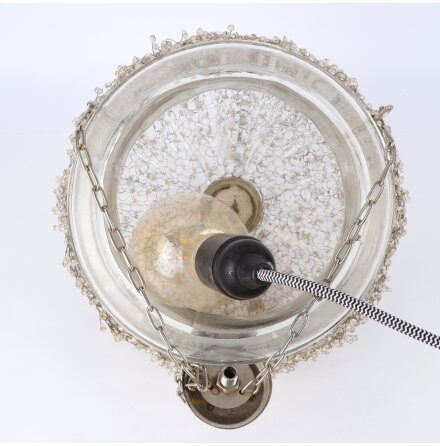 Taklampa i glas och metall - Sockel E27