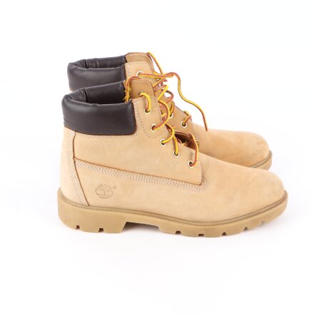 Timberland - K�ngor med sn�rning - Beige m�rkbrun - �kta l�der konstgjord krage - stl. 38