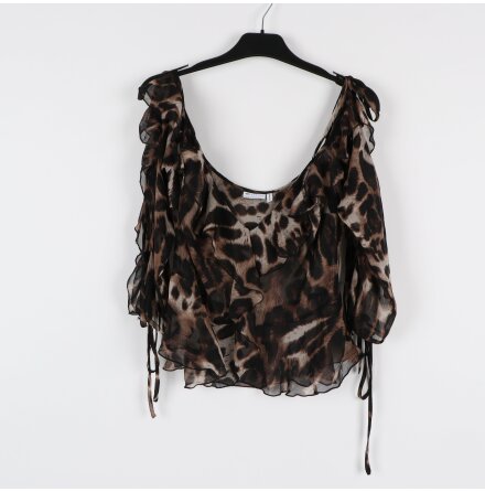 Asos Design - Leopardmnstrad Volang Top - stl. 46