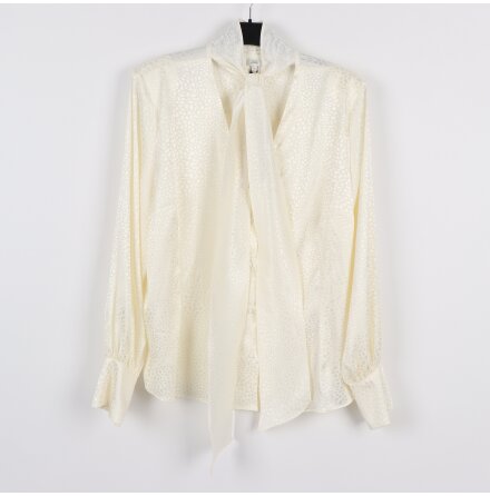 River Island - Aristot - Gr�ddvit knytblus i jacquard - stl. 44