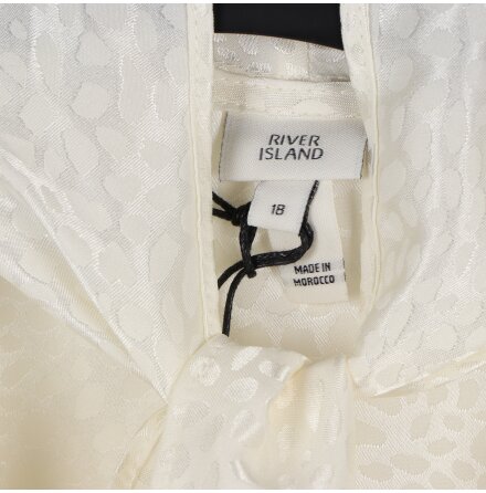 River Island - Aristot - Gr�ddvit knytblus i jacquard - stl. 44