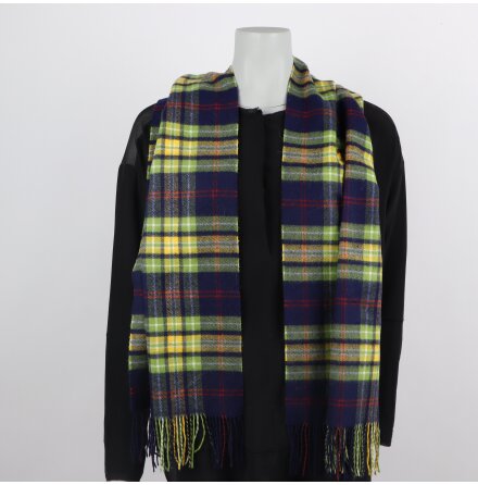 Rutig halsduk med fransar - 37x162cm