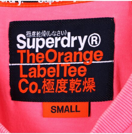 Superdry - Neonrosa Trnings T-shirt - stl. Small