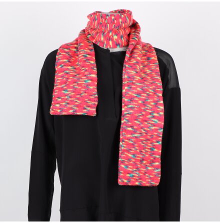 Rosaf�rgad stickad halsduk - 15x160cm