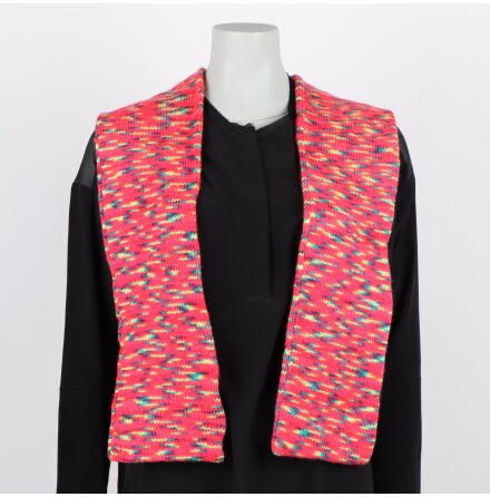 Rosaf�rgad stickad halsduk - 15x160cm