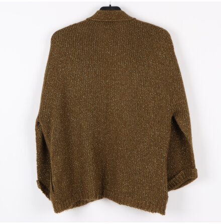 Essentiel - Antwerp - Mossgr�n stickad kofta med guldglitter - stl. L