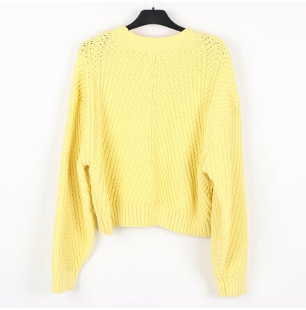 H&amp;M - Gul ribbstickad trja - stl. S