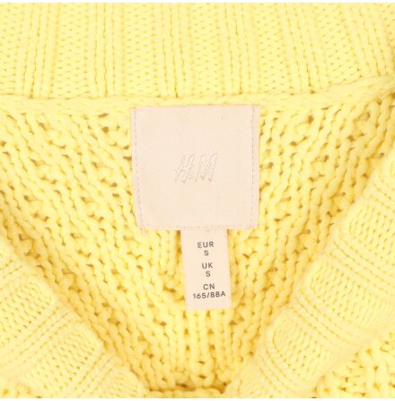 H&amp;M - Gul ribbstickad tr�ja - stl. S