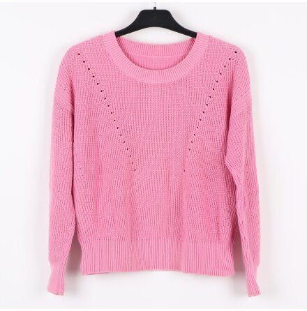 Rosa ribbstickad tr�ja - stl. 42