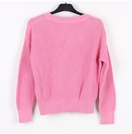 Rosa ribbstickad tr�ja - stl. 42