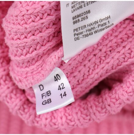 Rosa ribbstickad tr�ja - stl. 42