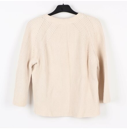 Filippa K - Grddvit ribbstickad trja med 3/4dels rm - stl. S