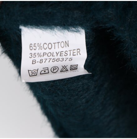 M�rk luddig petrolgr�n tr�ja i halvpolo - stl. M