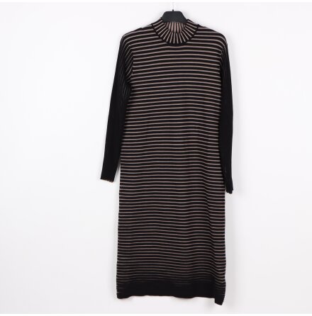 Lindex - Randig l�ng�rmad kl�nning med 1/2 polo - stl.L