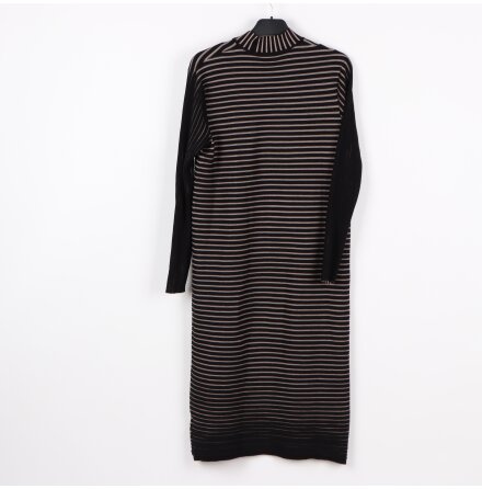 Lindex - Randig l�ng�rmad kl�nning med 1/2 polo - stl.L