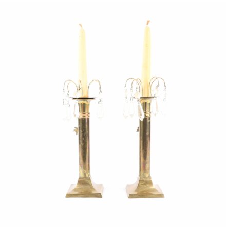 Ljusstakar med prismor - 2 st