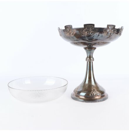 Sk�l p� fot med slipad glasinsats