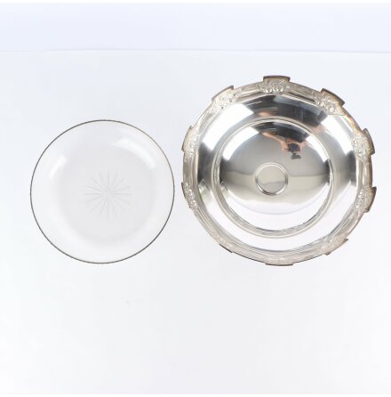 Sk�l p� fot med slipad glasinsats