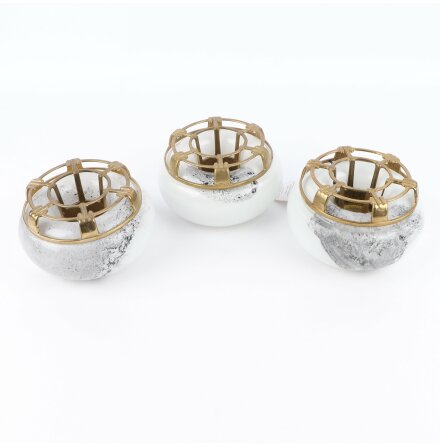 Berendsohn - Ljush�llare i f�rgat glas och m�ssing - 3st