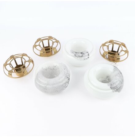 Berendsohn - Ljush�llare i f�rgat glas och m�ssing - 3st