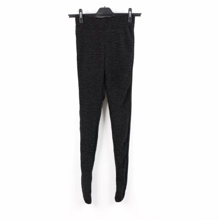 Weekday - Svarta sammetsleggings med struktur - stl. 36
