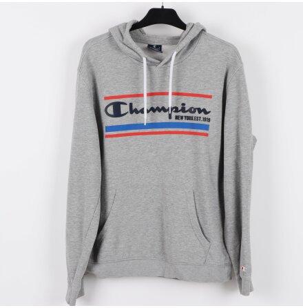 Champion - Gr Hoddie med tryck p brst- stl.L