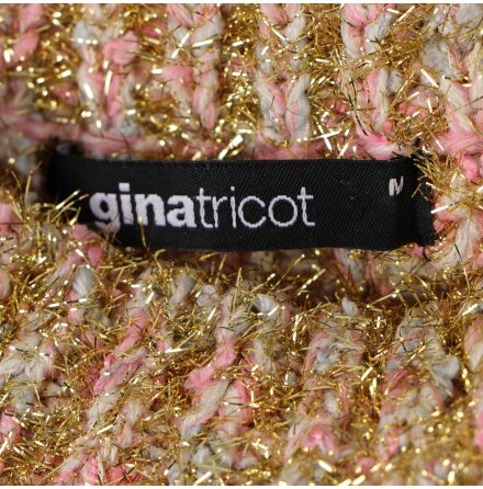 Gina Tricot - Grovt ribbstickad guldglittrig trja - stl.M